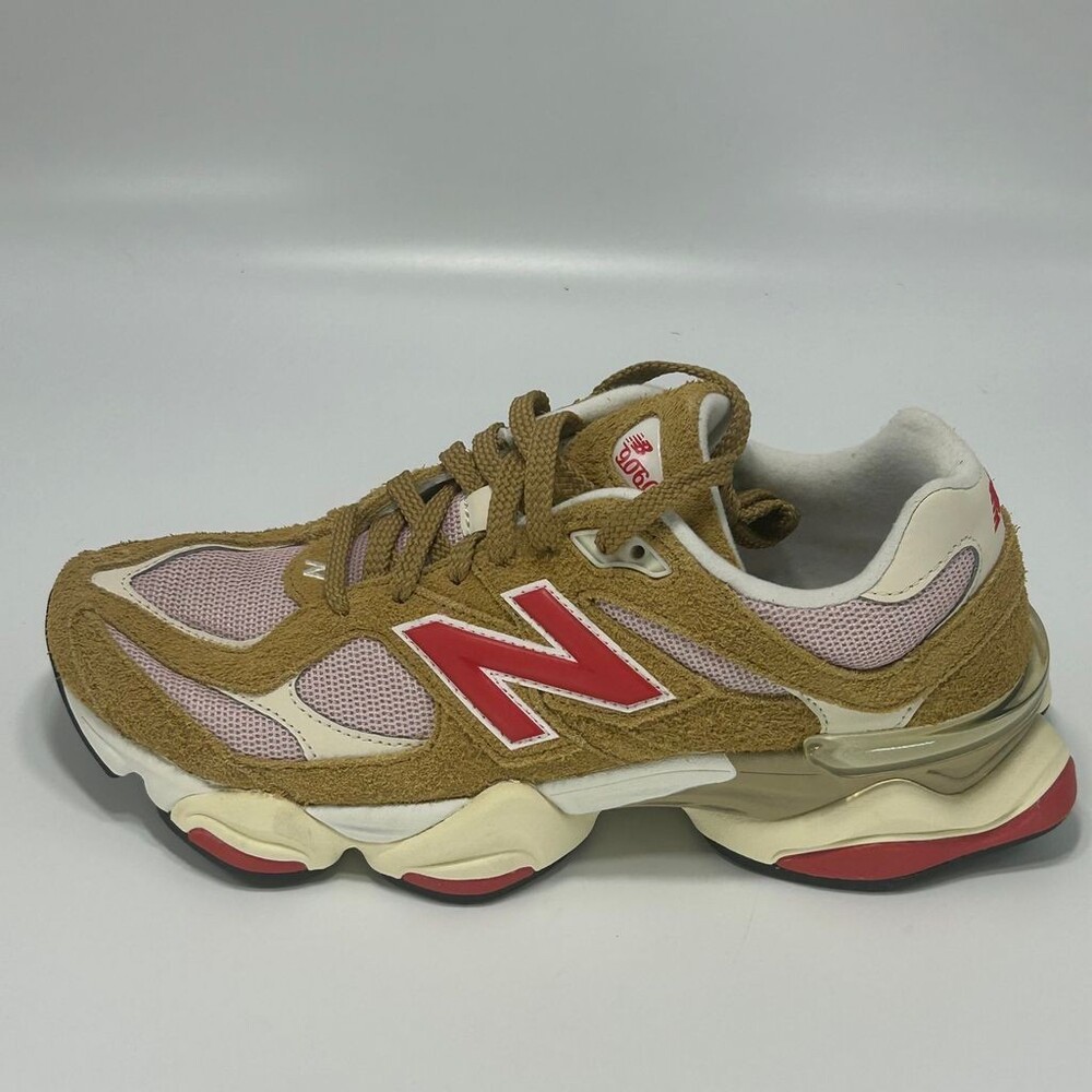 Mens New Balance 9060 Great Plains True Red Size 9.5 Beige Pink Suede Shoes